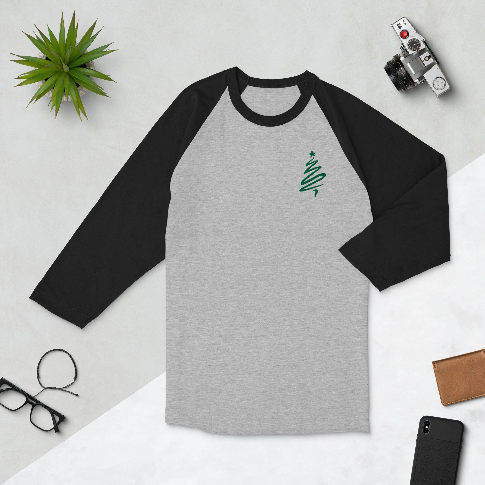 Christmas Tree 3/4 sleeve raglan shirt