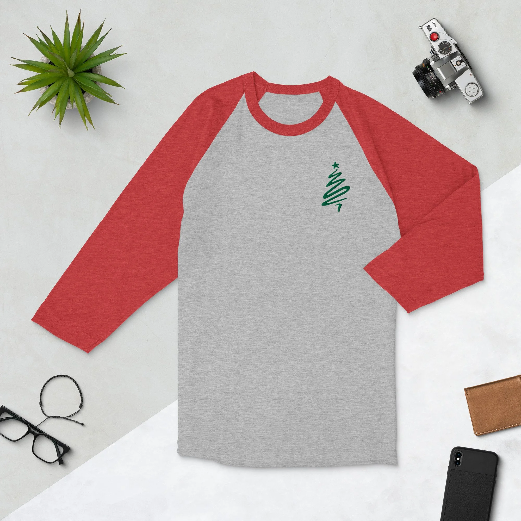 Christmas Tree 3/4 sleeve raglan shirt