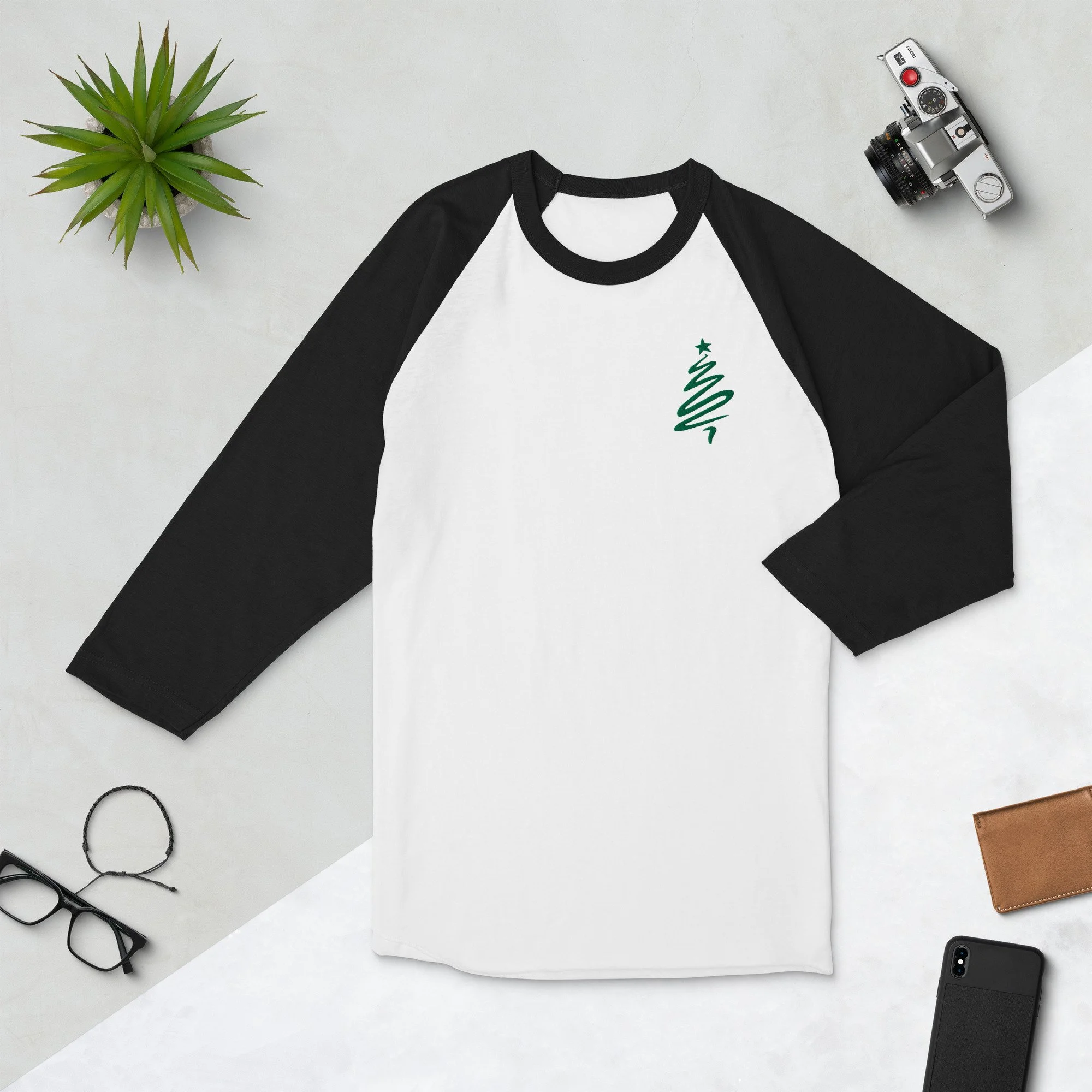 Christmas Tree 3/4 sleeve raglan shirt