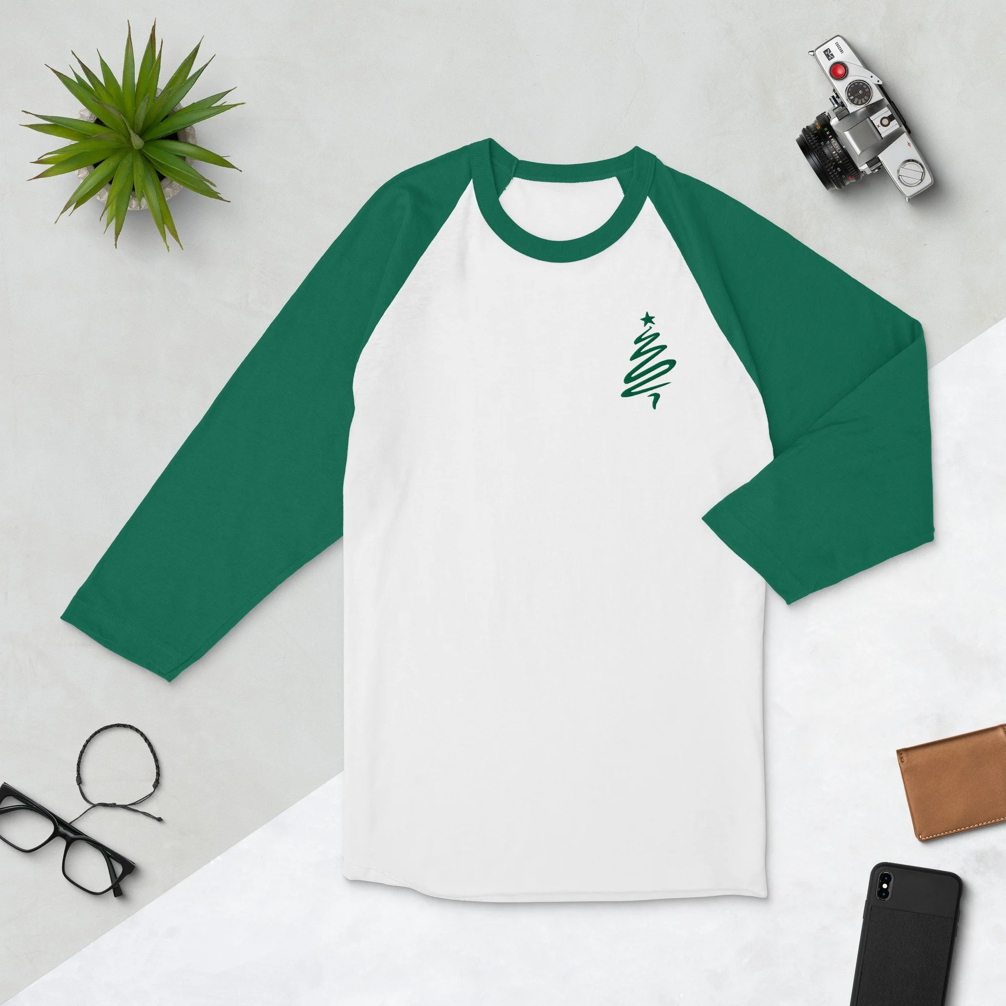 Christmas Tree 3/4 sleeve raglan shirt