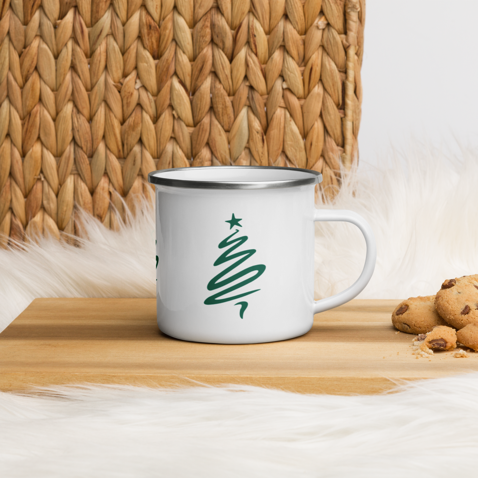 Christmas Tree enamel mug