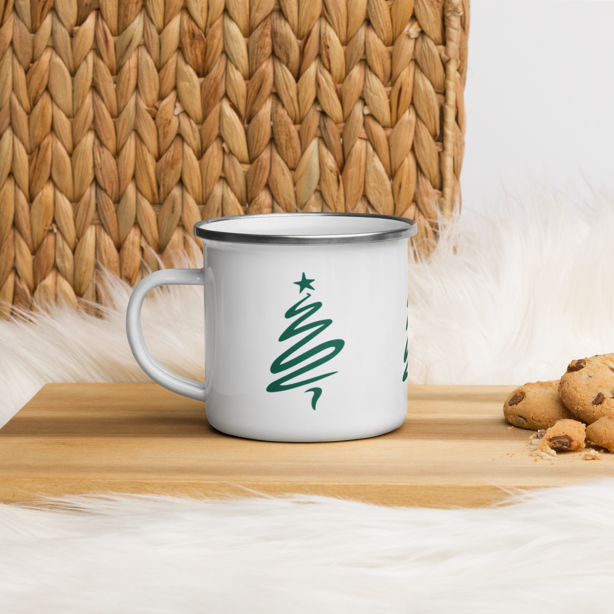Christmas Tree enamel mug