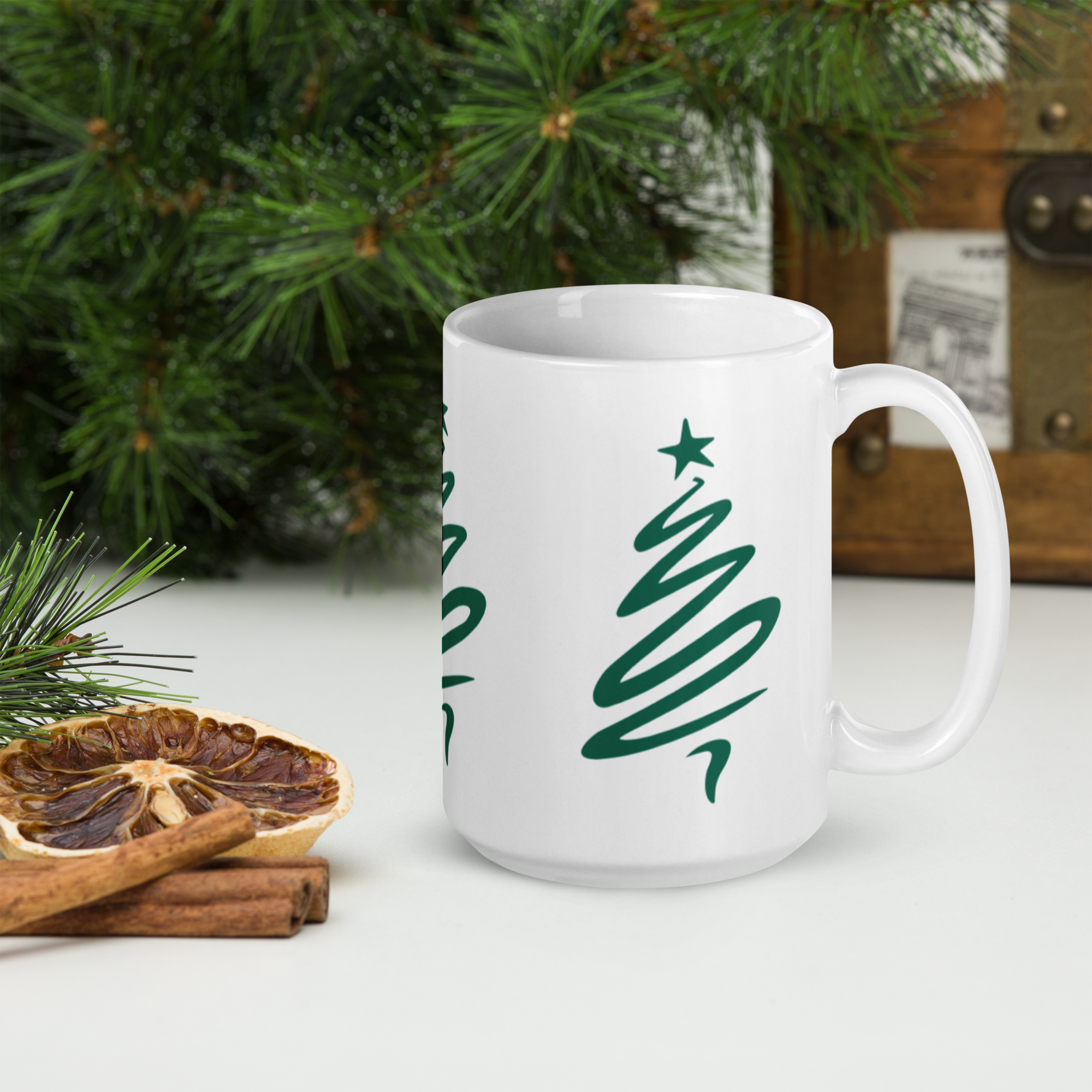 Christmas Tree white glossy mug