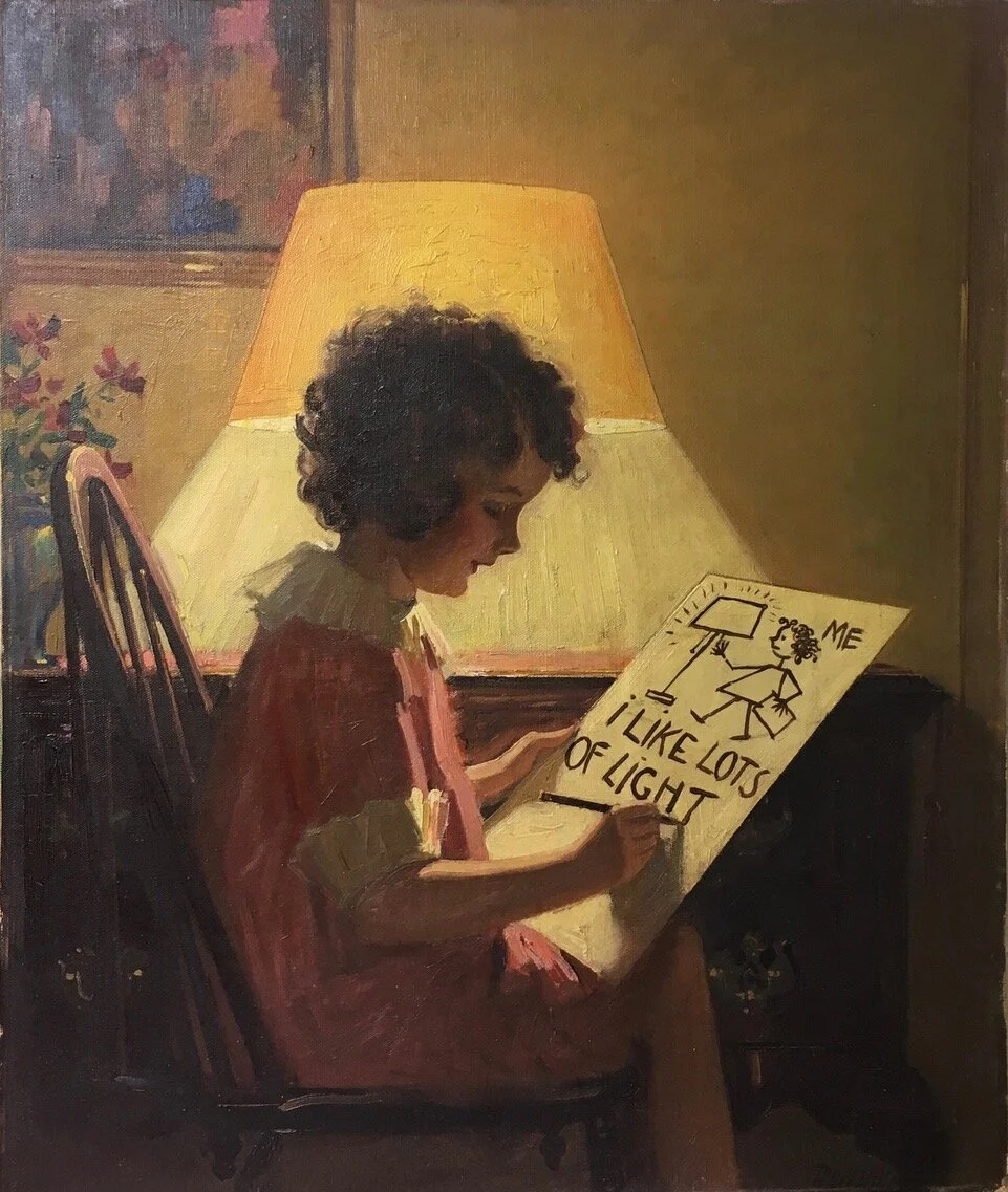 Clement Donshea: Girl drawing picture.