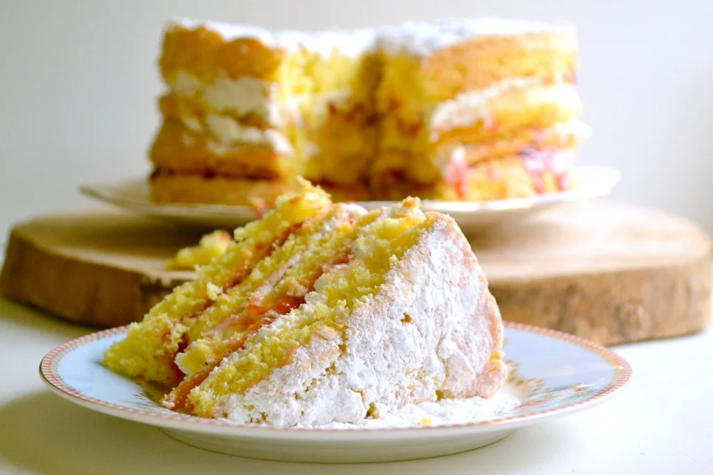 Plum Jam & Cream Sponge Cake Recipe