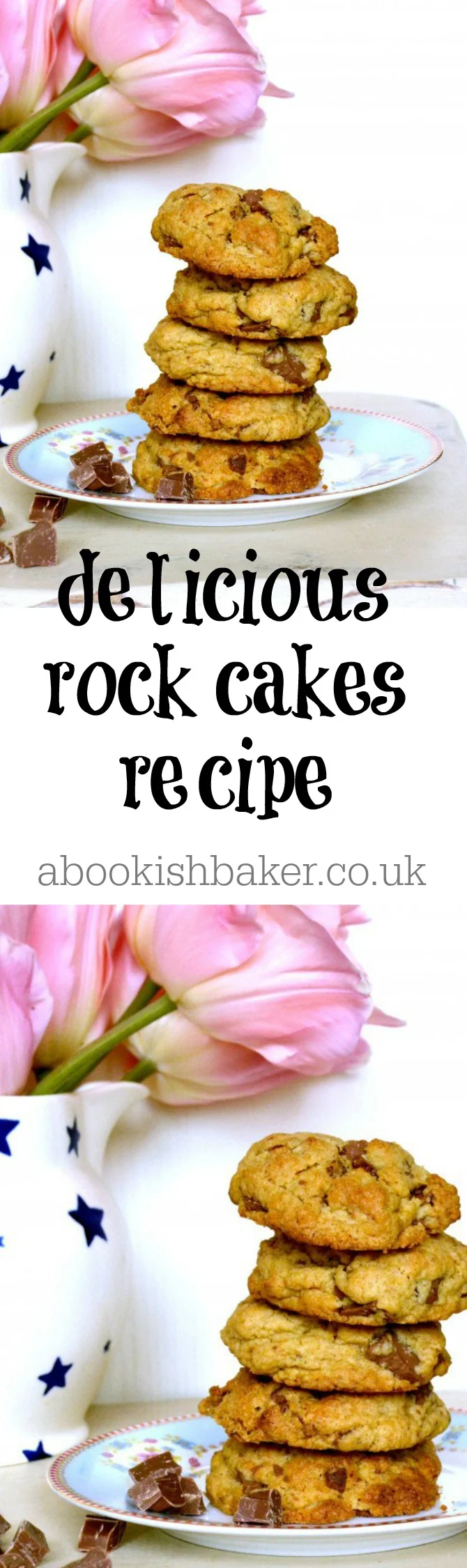 chocolate chip rock cake recipe - easy and extremely delicious. Great for bake sales, coffee mornings, tea time treats and dessert. http://abookishbaker.co.uk/