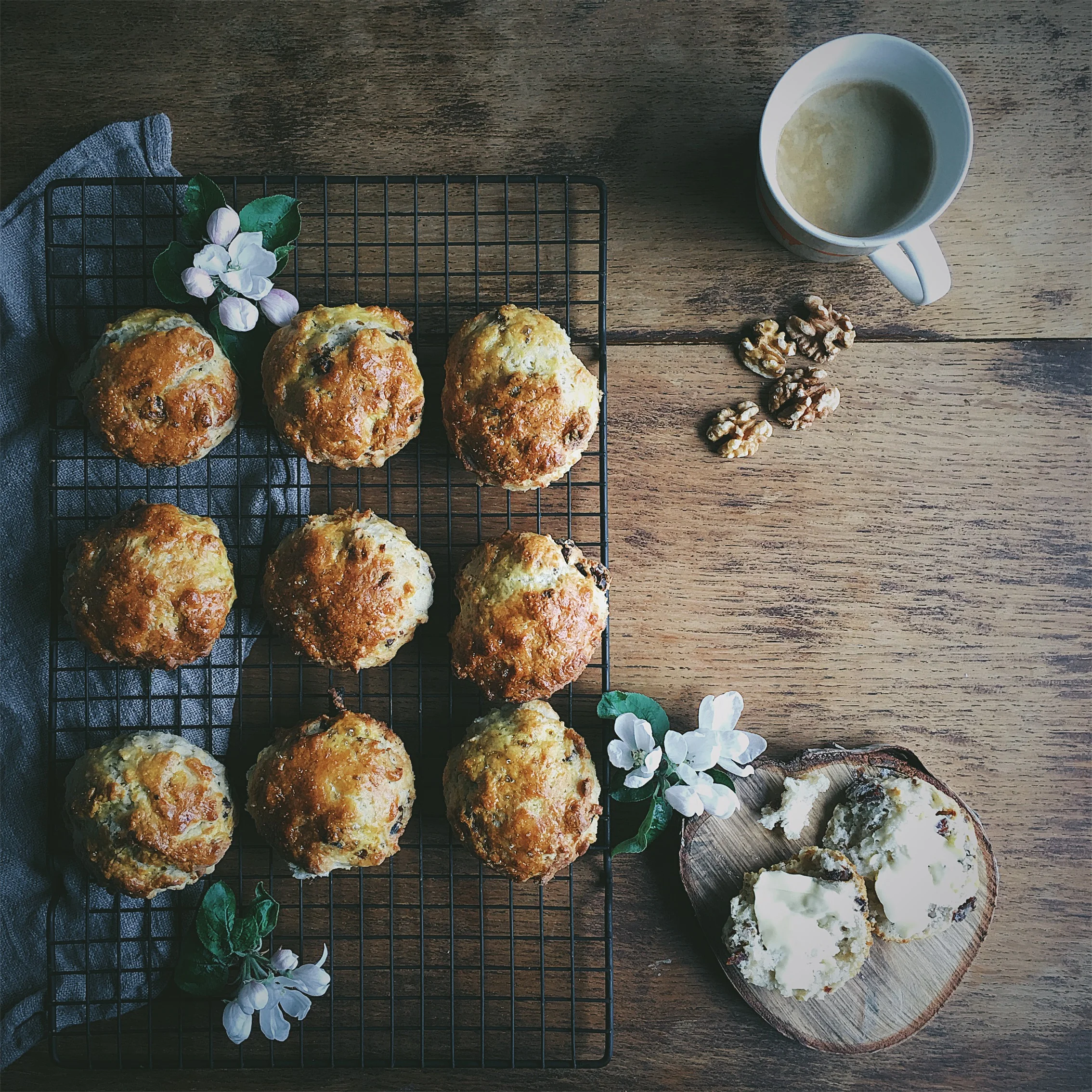 The gentle comfort of a date & walnut scone