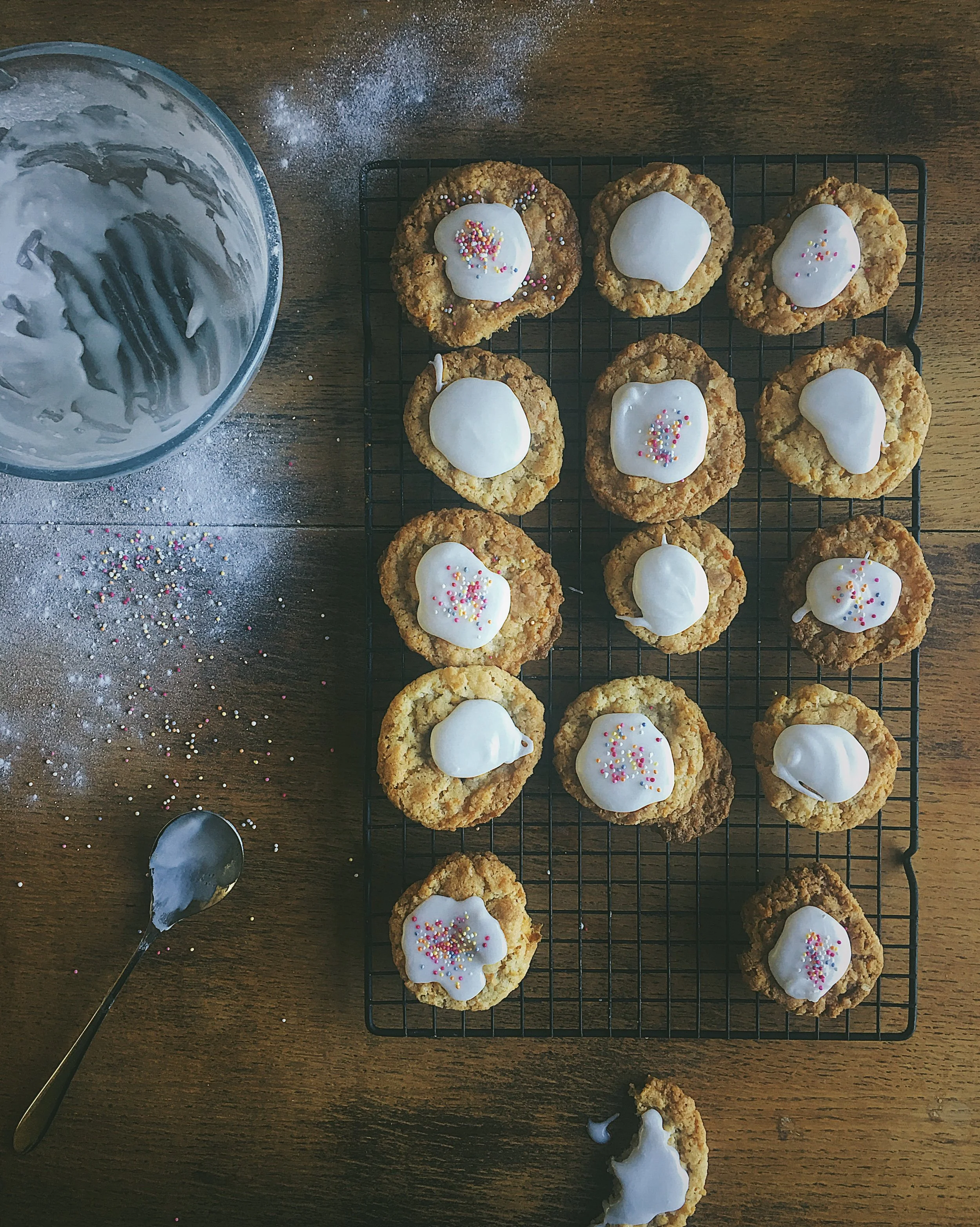 The childish delight of an iced biscuit