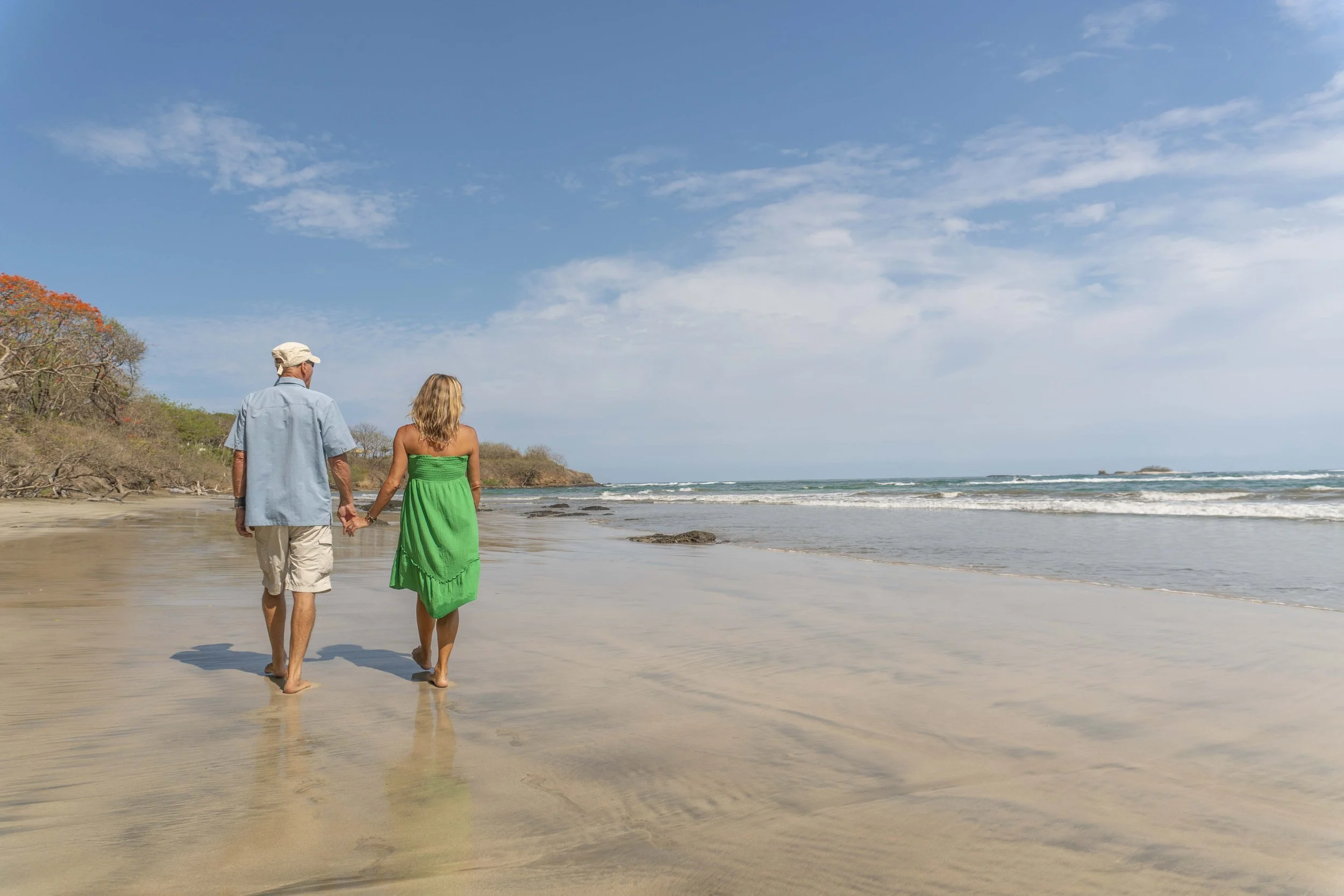 Walking straight onto Tamarindo Beach