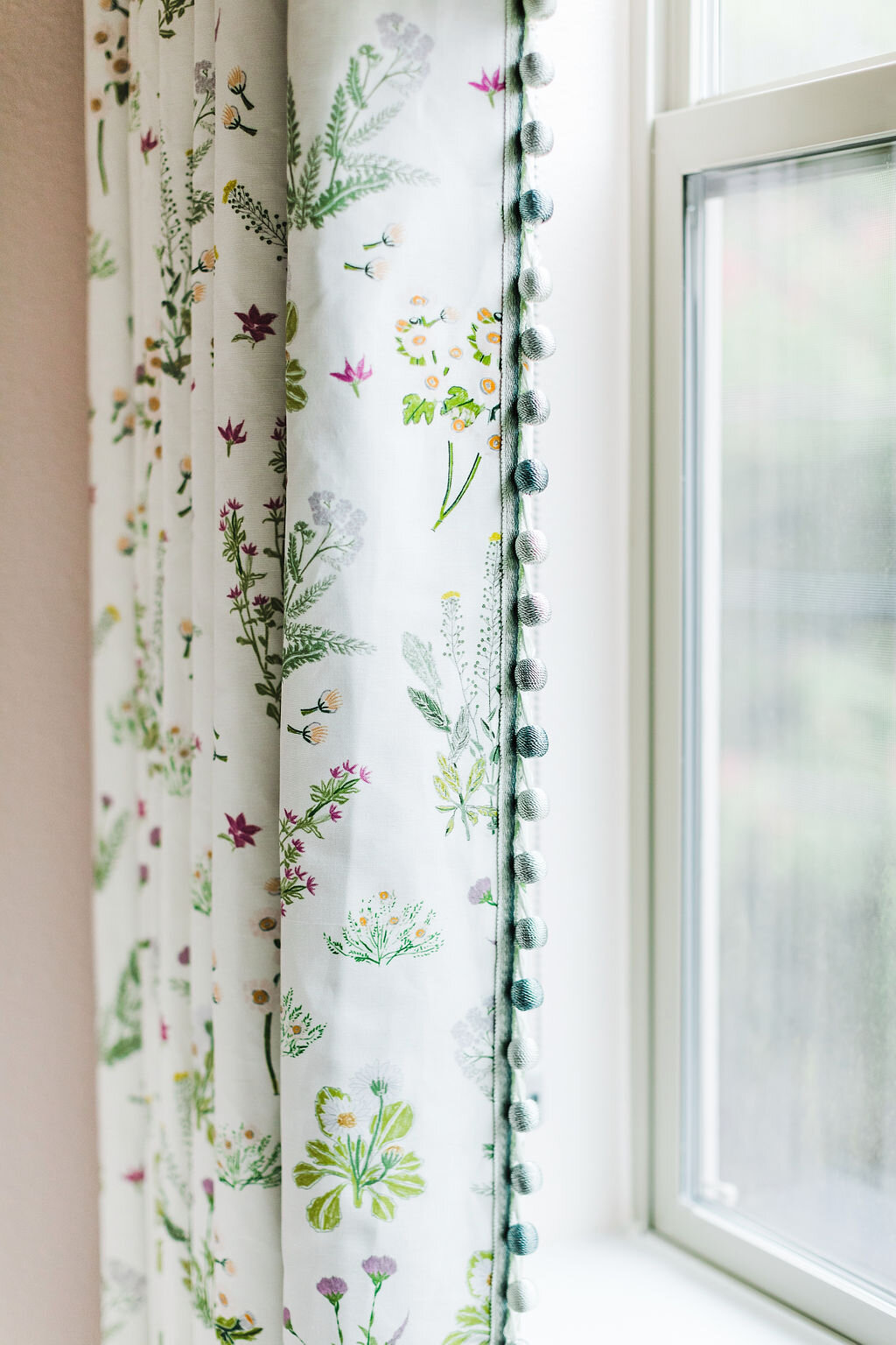 Floral Drapes in Bright Pink Nursery | Best Baby Nursery & Bedroom Design Ideas | Katie Davis Design