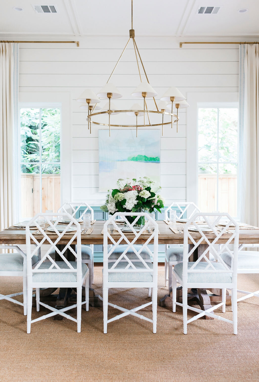 Dining Room with Wood Floors and Chandelier | Houston Interior Design Firm