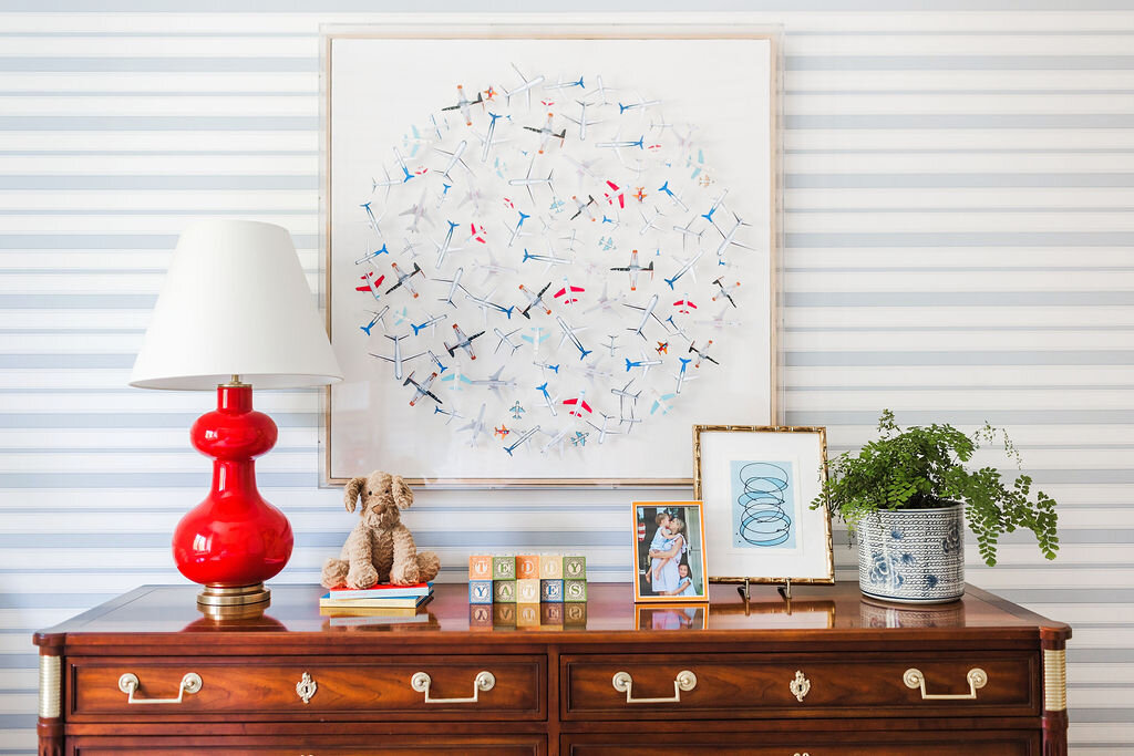Wood Chest of Drawers in Master Bedroom | Houston Interior Design Firm