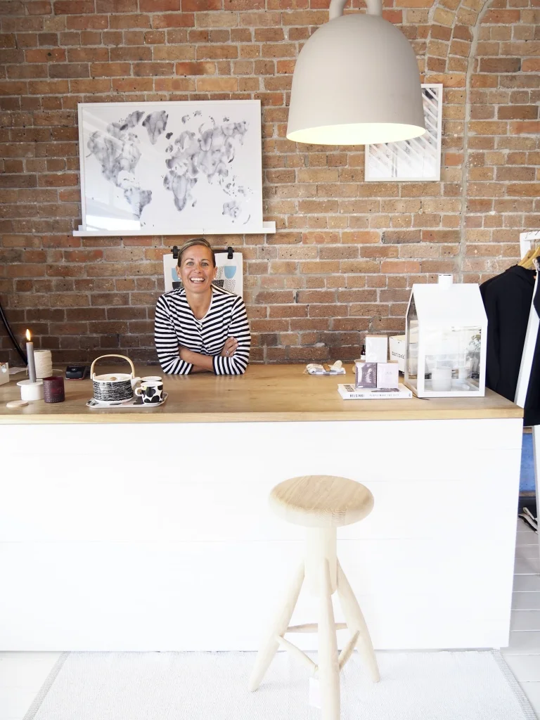 The owner of Pappa Sven, the lovely Libby. Go visit her gorgeous Nordic homewares store Pappa Sven, a short stroll from the cottage. Pic Sheriden Rhodes