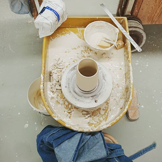 finishing of the way I started... throwing porcelain vases for a private commission... When I became a production potter I was making mostly porcelain tableware...