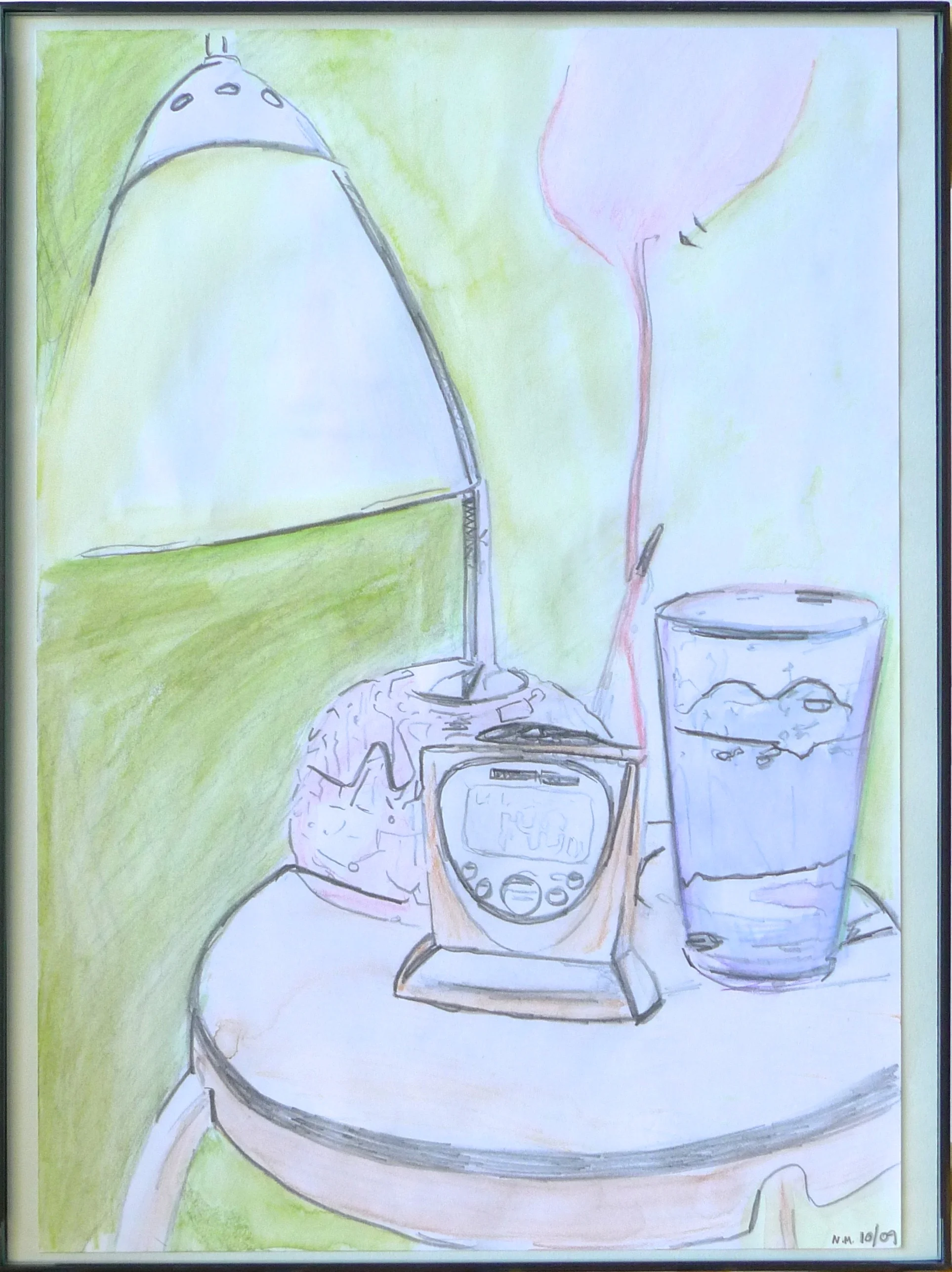  Side (2009):&nbsp; watercolor, pencil on paper, 12"x9"  