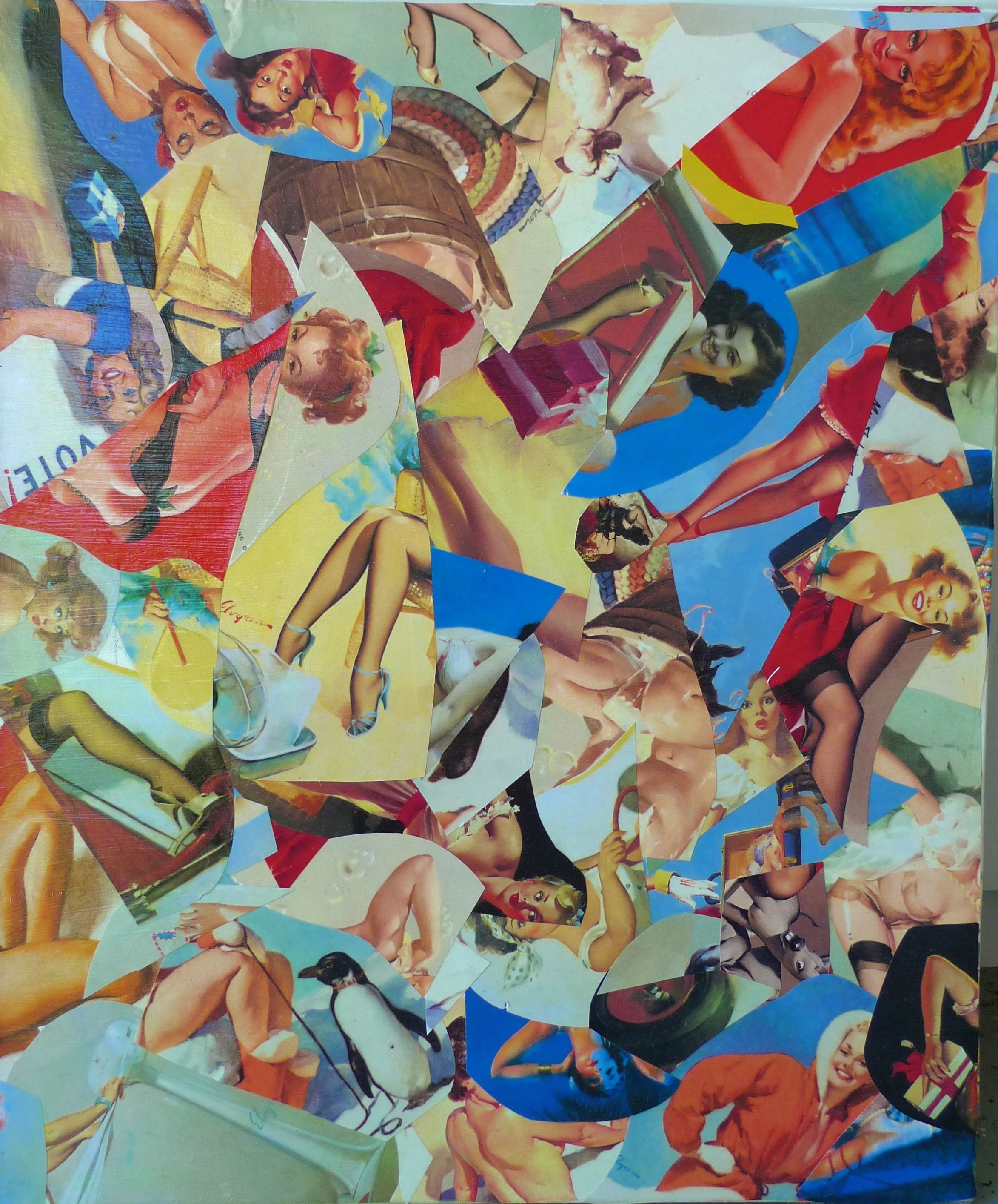  Edges (2012):  Posters and acrylic on canvas, 38"x26"  