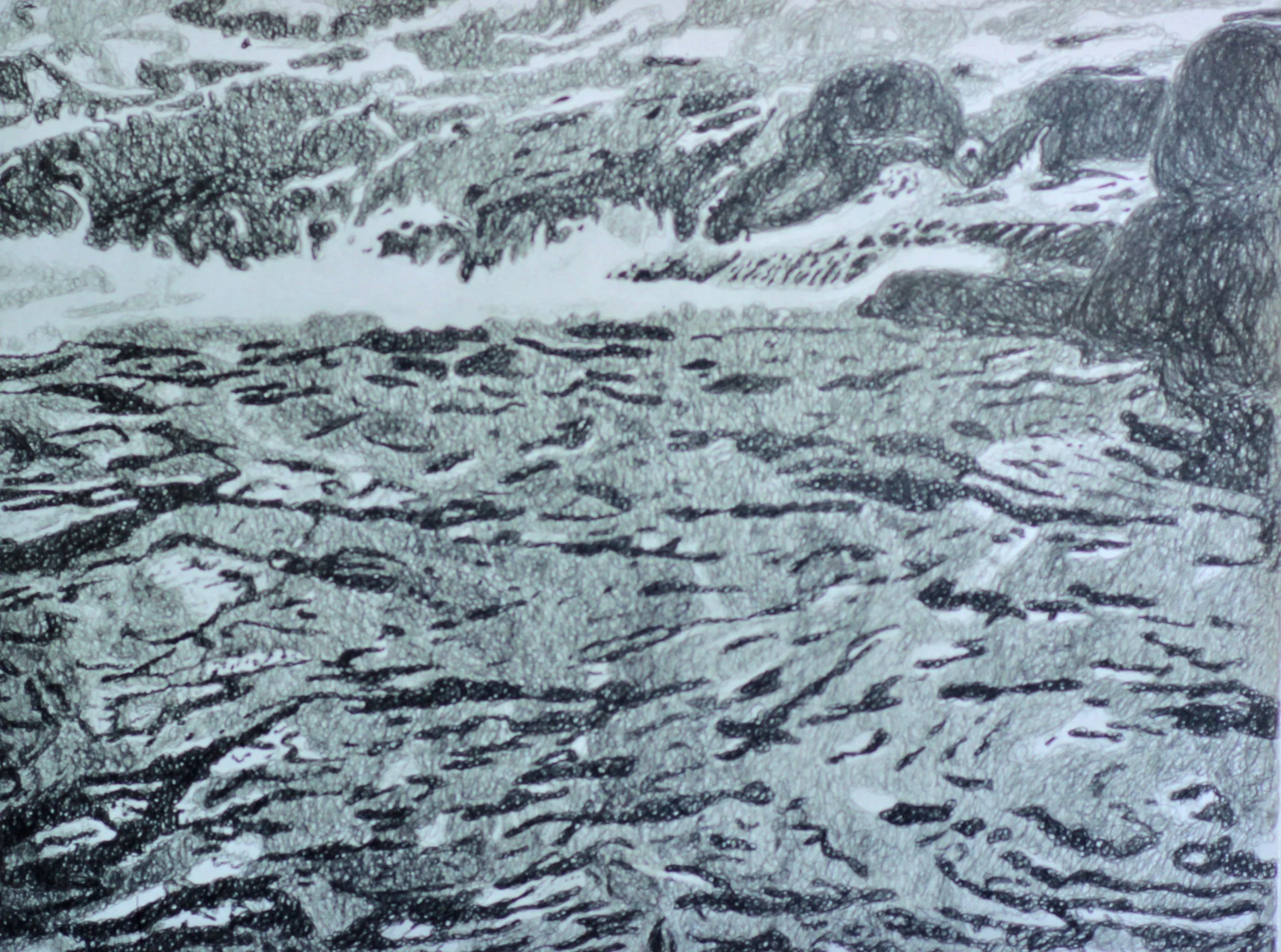  Breathing 2 (1997):  Pencil on paper, 30"x40"  