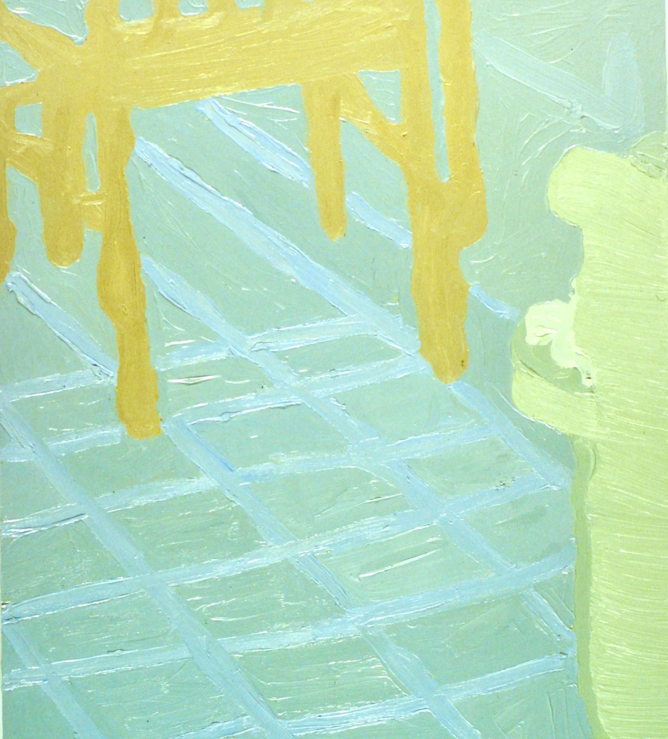  Staring (1999):  Oil paint on wood panel, 20"x15"  