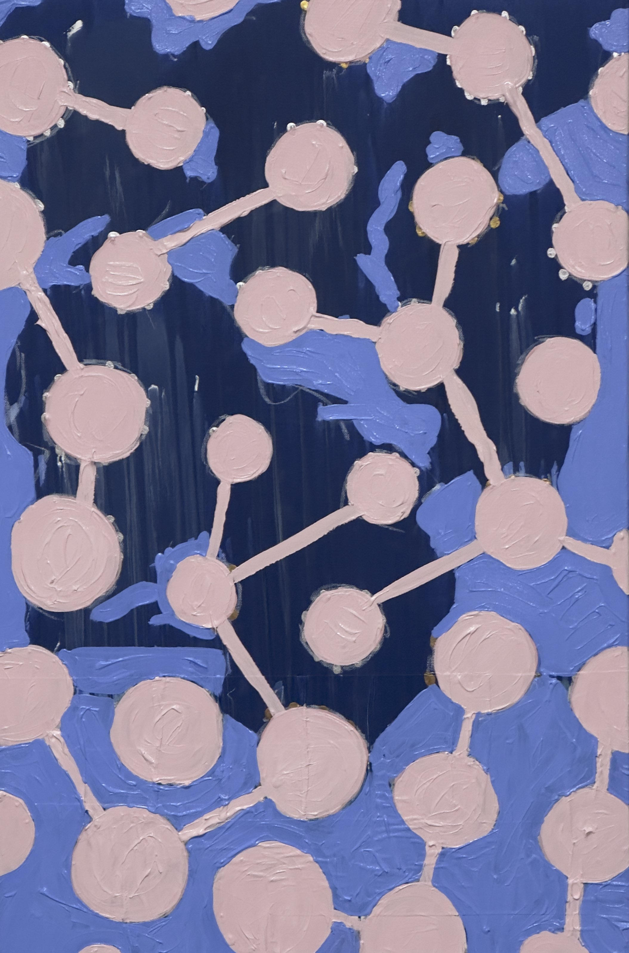  Morning and Night for Ever 1 > 2023P5 (2023) Acrylic and Collage on Canvas, 30”x20” 