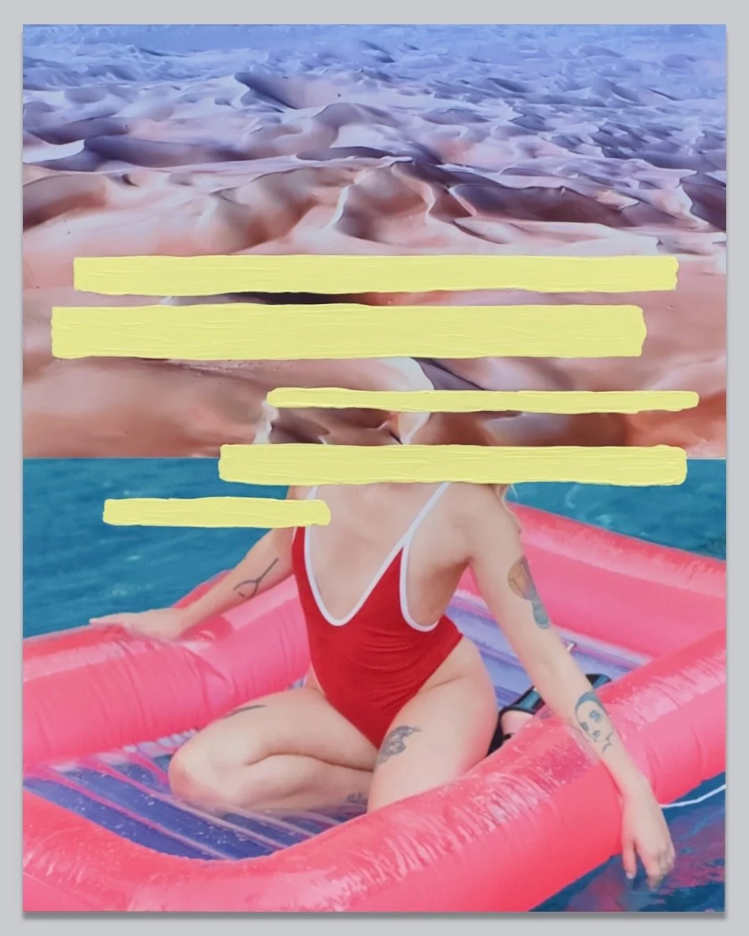  Impulse > 2023P16 (2024) Acrylic on c-print mounted on wood panel, 14”x11”  