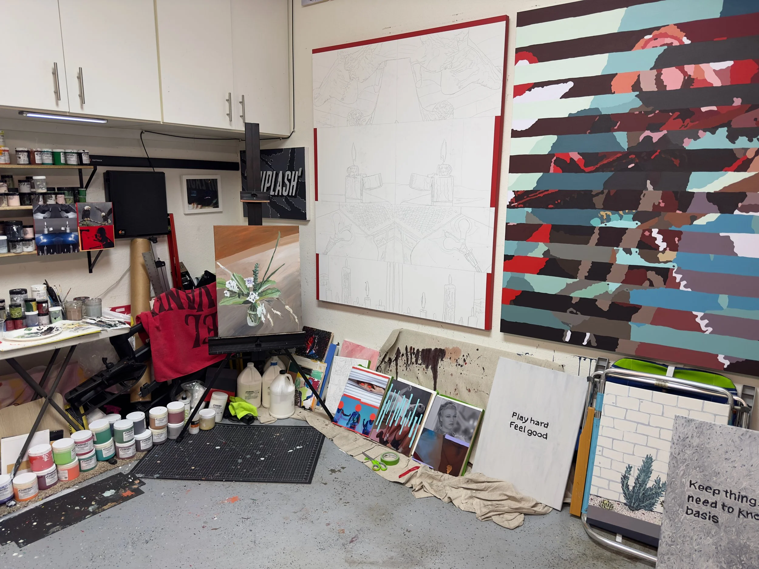 Fallen Angel > 2024P18 (2024) Acrylic on c-print mounted on wood panel, 14βx11β