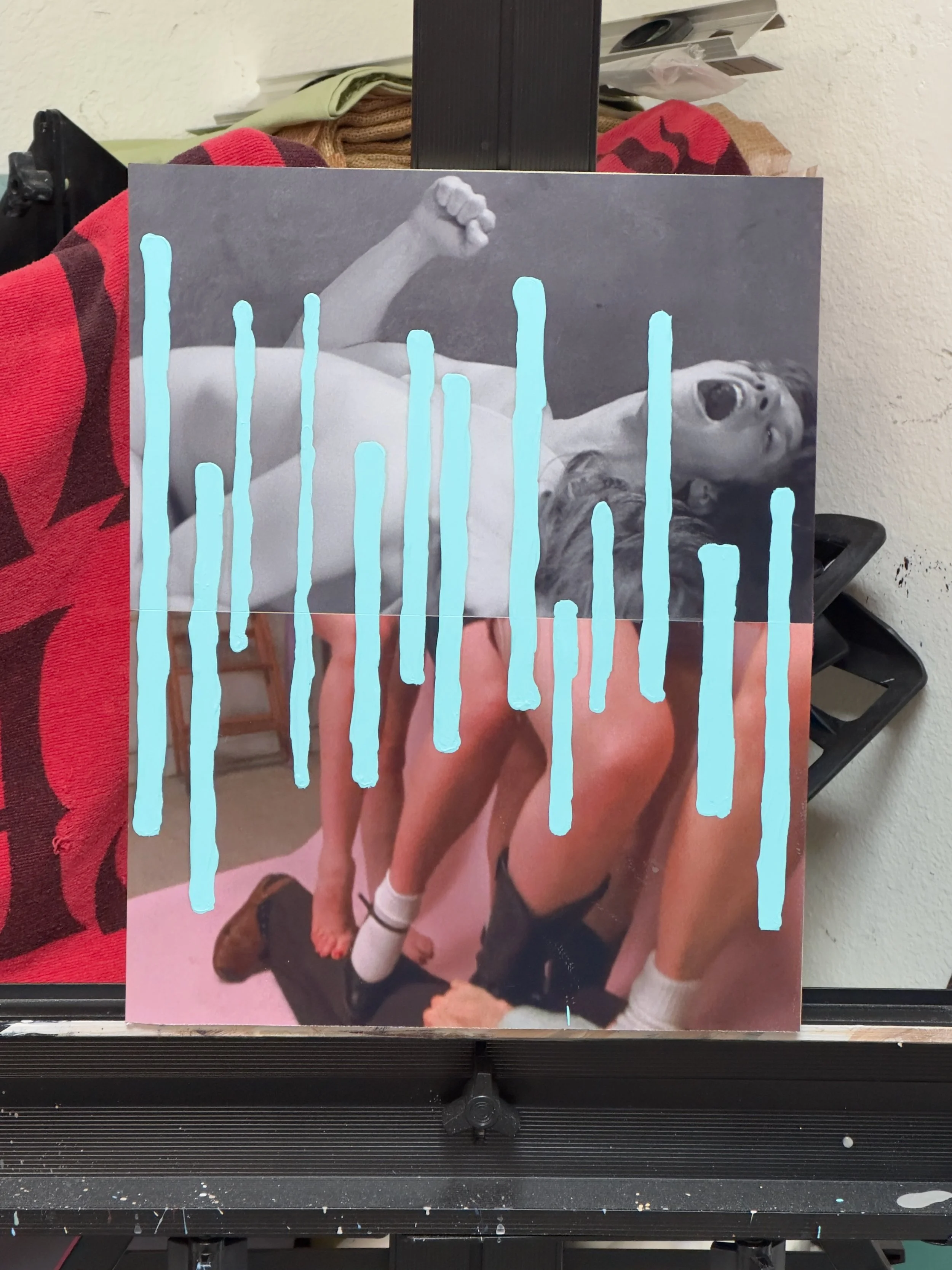 Jealousy > 2024P21 (2024) Acrylic on c-print mounted on wood panel, 14βx11β