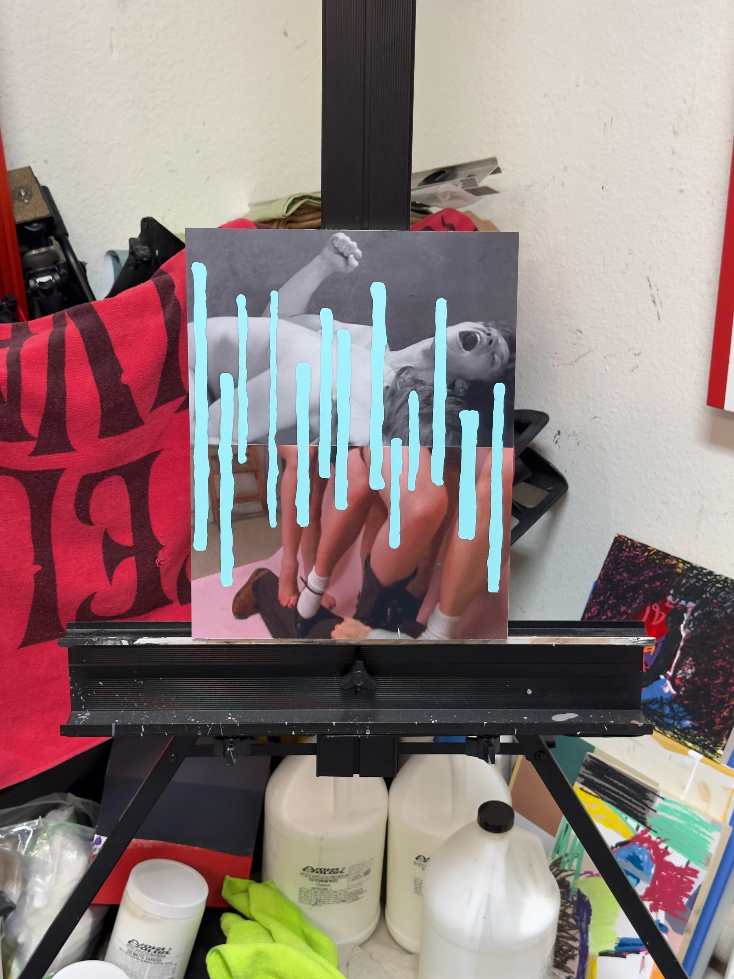  Jealousy > 2023P21 (2024) Acrylic on c-print mounted on wood panel, 14”x11”  