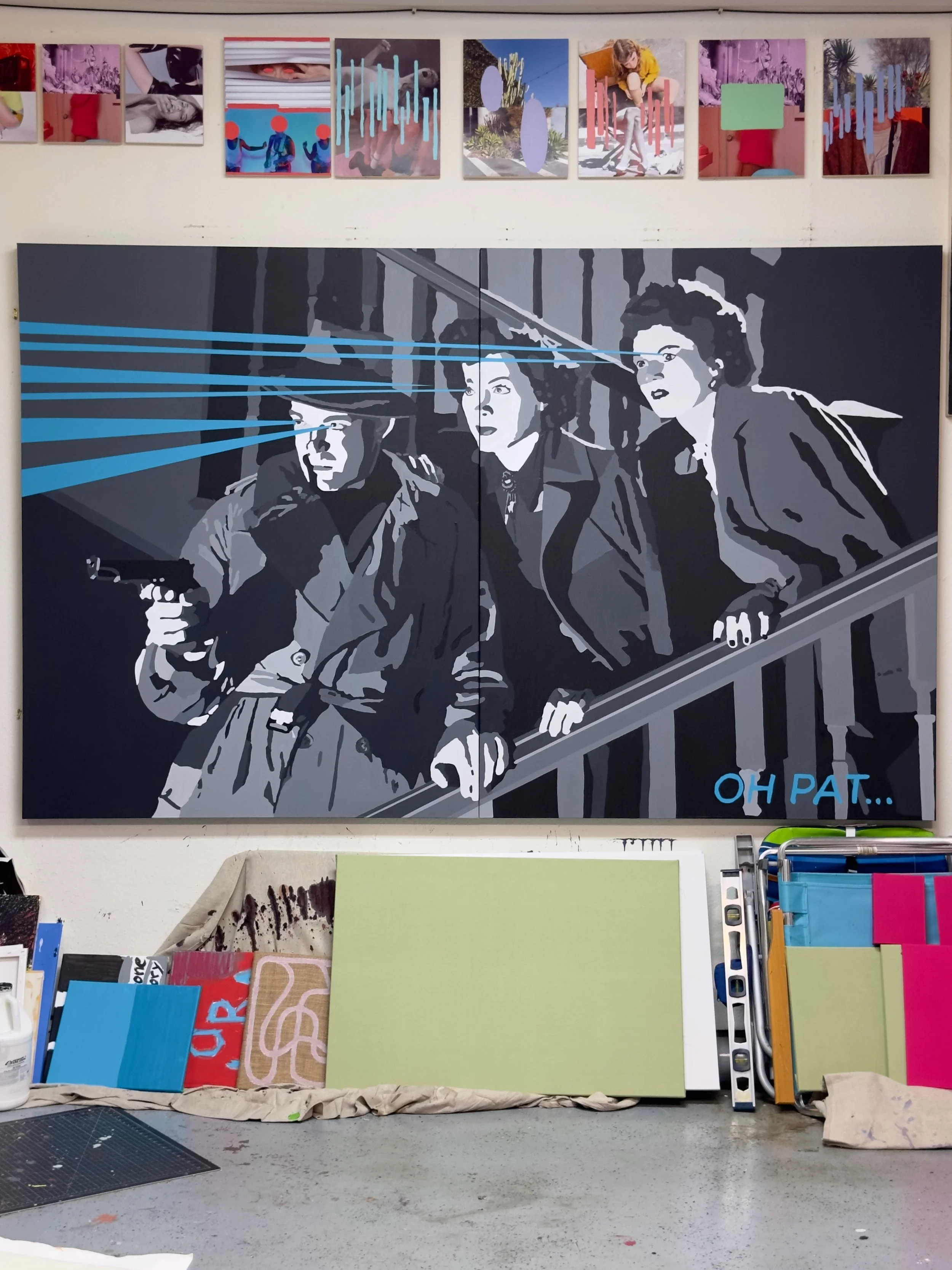 Oh Pat... > 2024P54 (2024) Acrylic on canvas, 60"x96" (60"x48" each panel)
