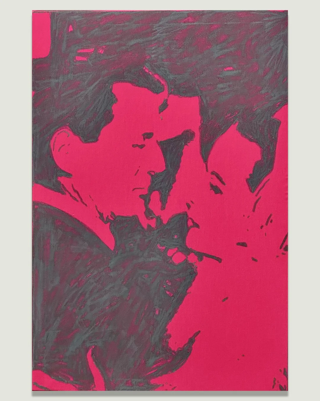 Repeat Performance > 2024P60 (2024) Oil pastel on fabric mounted on canvas, 36"x24"