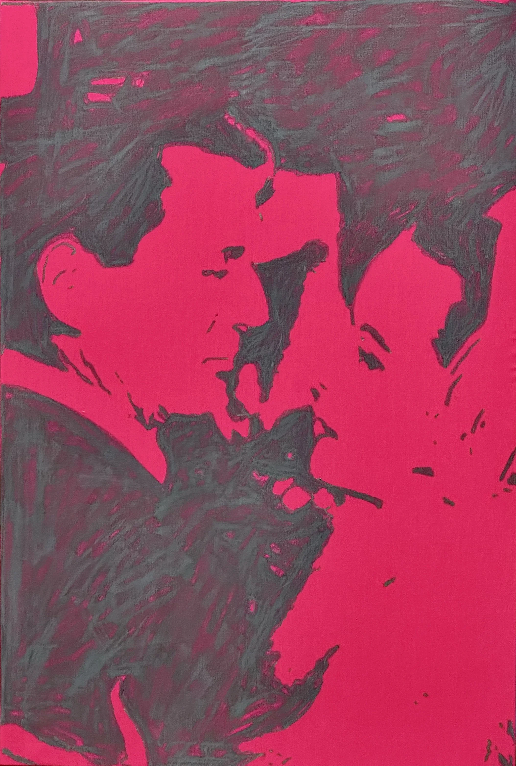 Repeat Performance > 2024P60 (2024) Oil pastel on fabric mounted on canvas, 36"x24"