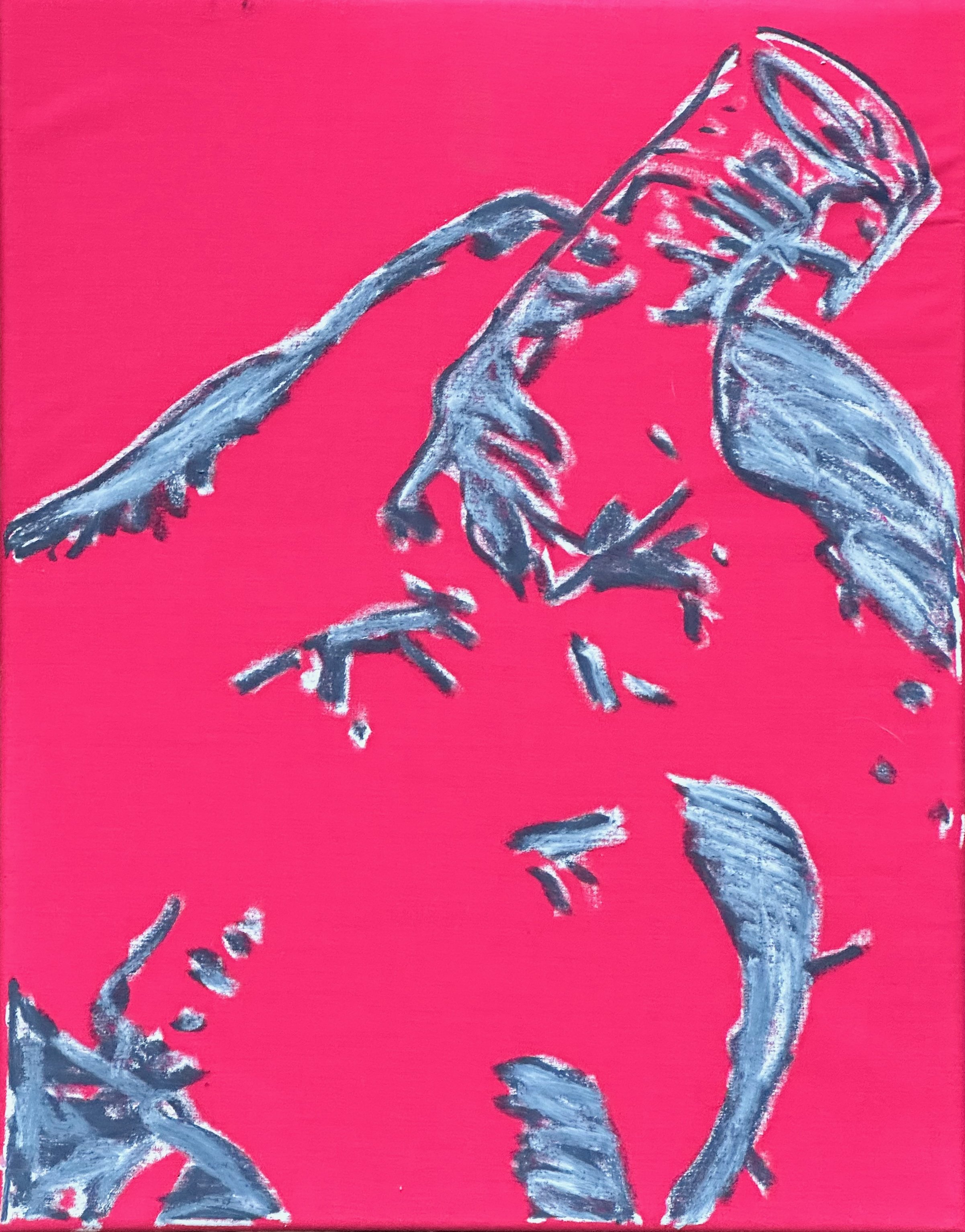  Circumstantial Evidence > 2024P63 (2024) Oil pastel on fabric mountd on canvas, 14"x11" 