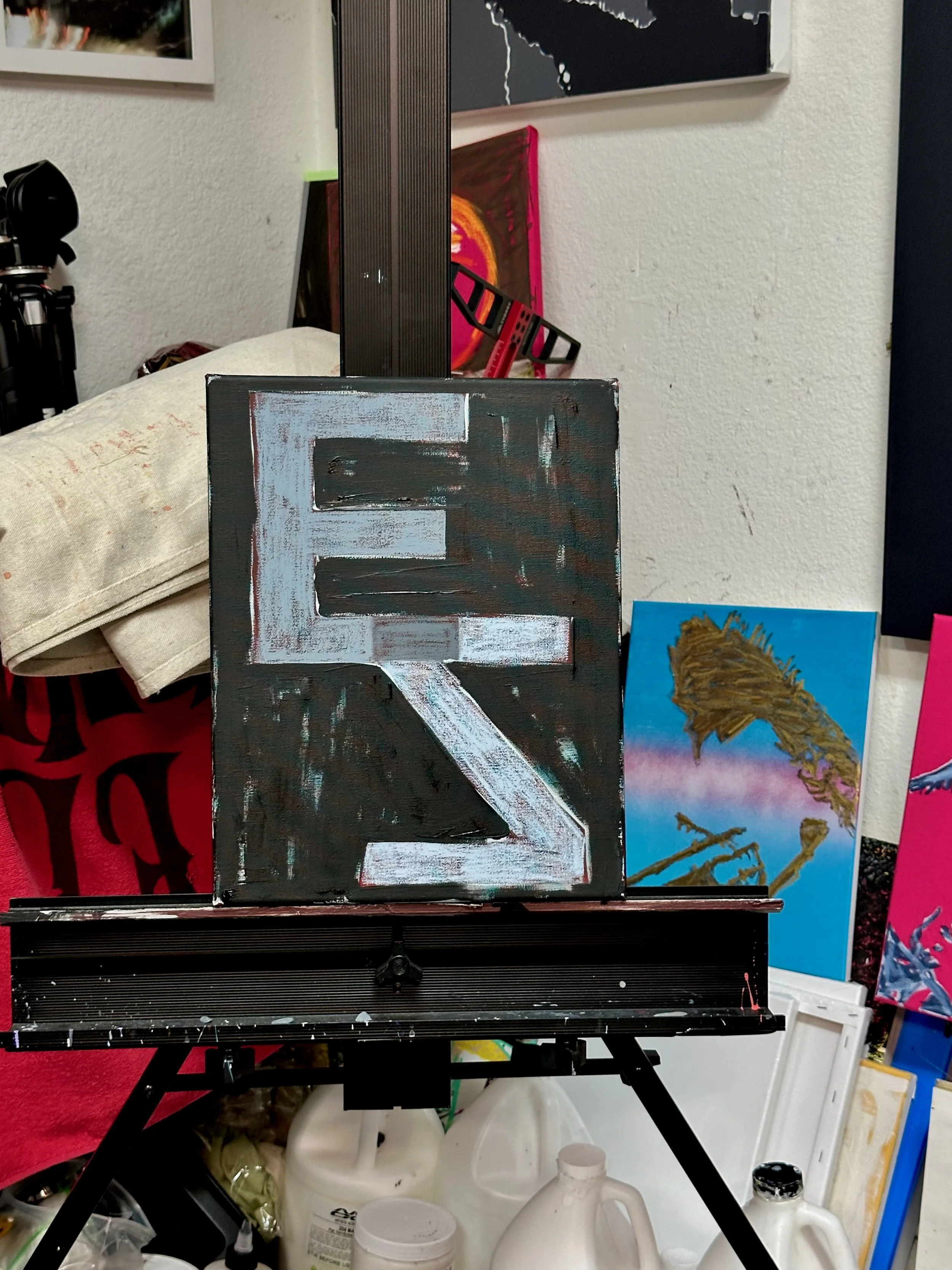  Pickup > 2024P67(2024) Acylic and oil pastel on canvas, 14"x11" 