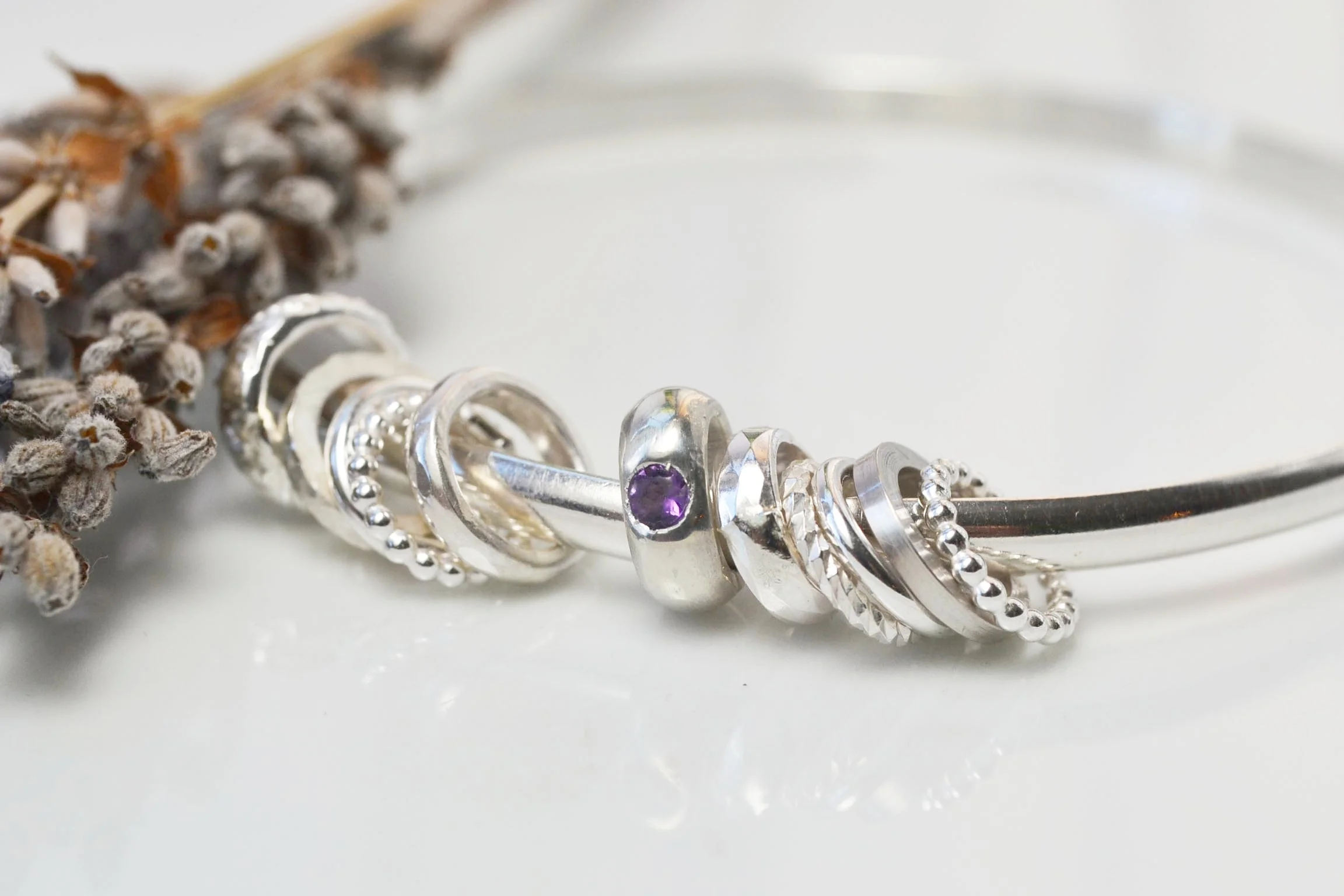 birthstone charm bangle