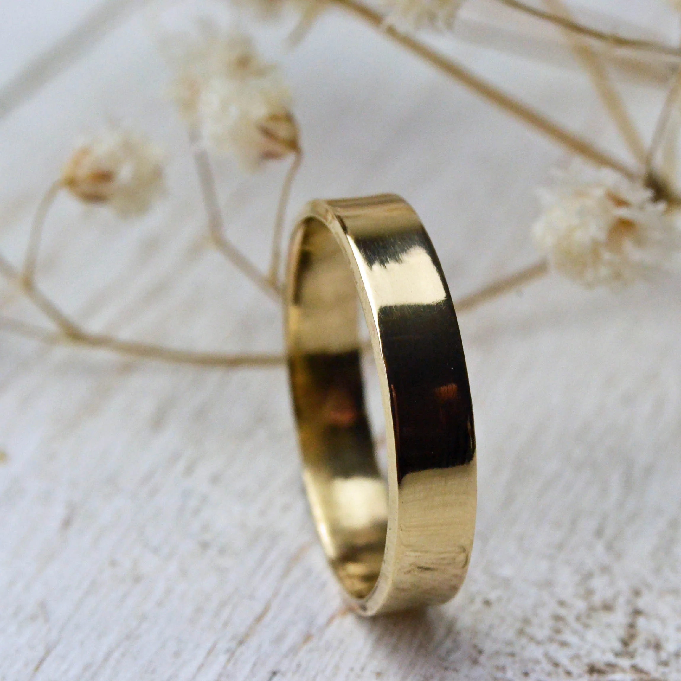 gold handmade flat wedding band 4mm.jpg