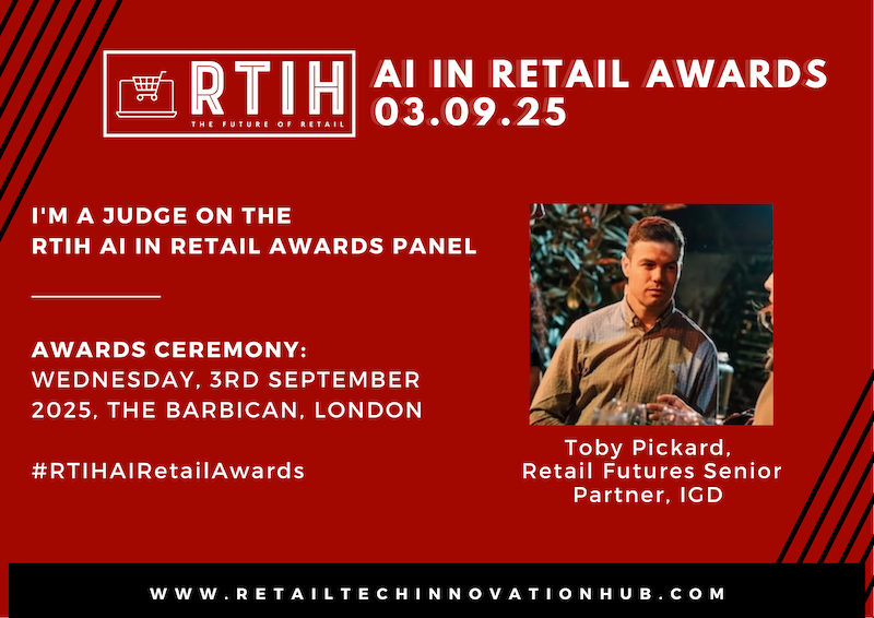 Technology innovation influencer and analyst Toby Pickard joins RTIH AI in Retail Awards judging panel