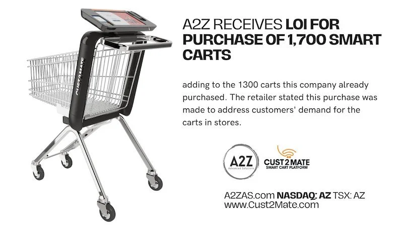 Israeli grocery retailer Yochananof places order for more A2Z Cust2Mate smart carts 