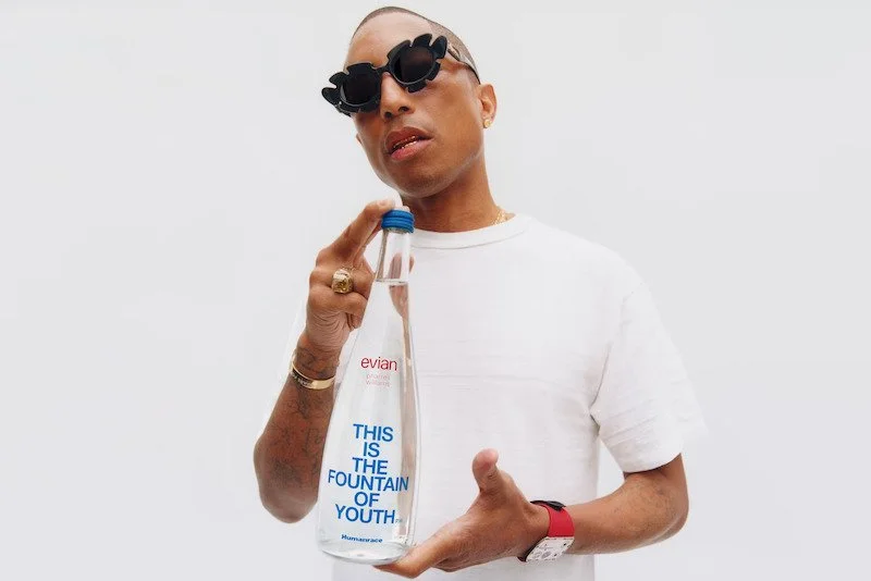 evian x Humanrace by Pharrell Williams limited edition bottles hit stores with SharpEnd powered experience