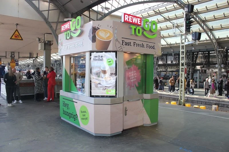 First REWE To Go track kiosk launches with new concept making its debut at Cologne Central Station