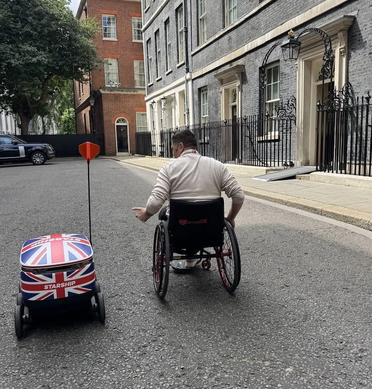 Starship Technologies delivery robots make their way to 10 Downing Street to meet PM Keir Starmer