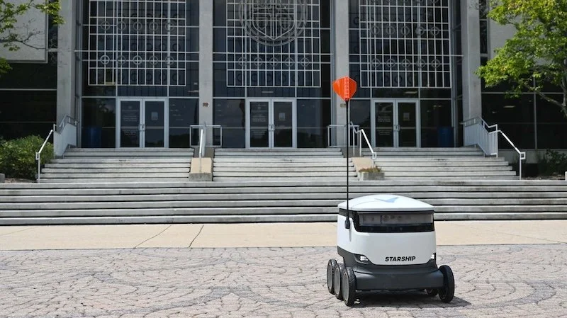 Starship Technologies autonomous food delivery robots rolling onto Old Dominion University campus