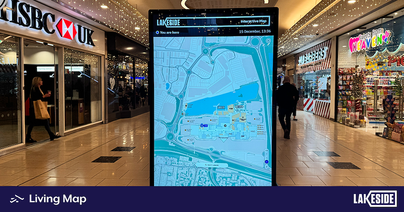 Lakeside Shopping Centre taps Living Map interactive wayfinding and indoor mapping platform