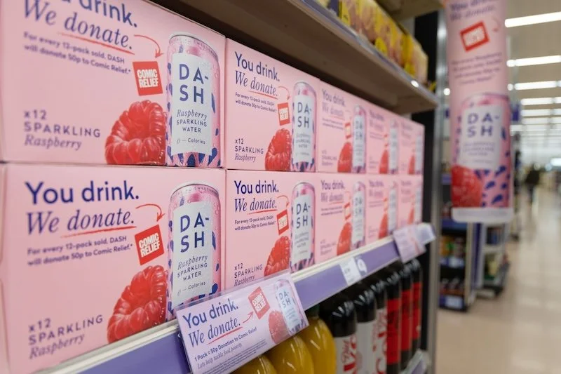 Healthy soft drink brand DASH partners with grocery giant Sainsbury’s to support Comic Relief