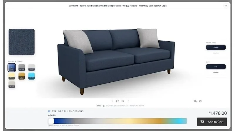 Wonder Suite announces integration with 3D Cloud to solve one of furniture retail's toughest challenges 