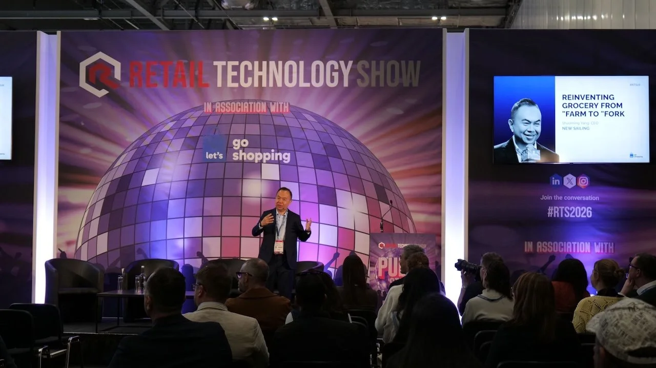 Shaoming Yang stands alone as he brings AI powered startup New Sailing to Retail Technology Show 