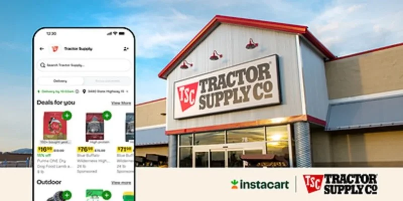 US retailer Tractor Supply Company teams with Instacart to launch same-day delivery service via 2,400+ stores