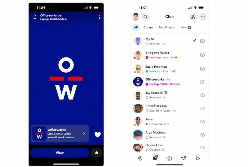 Officeworks first retailer to activate Snapchat's suite of advertising formats within Zitcha platform