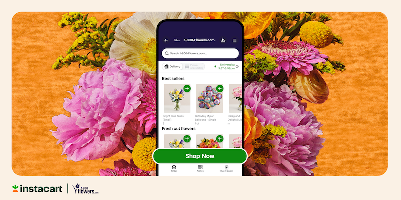 Instacart adds 1-800-Flowers.com to its app for on demand delivery service across USA