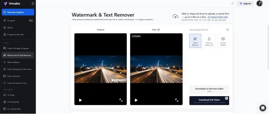 Vmake AI review: how this tool makes video cleanup effortless