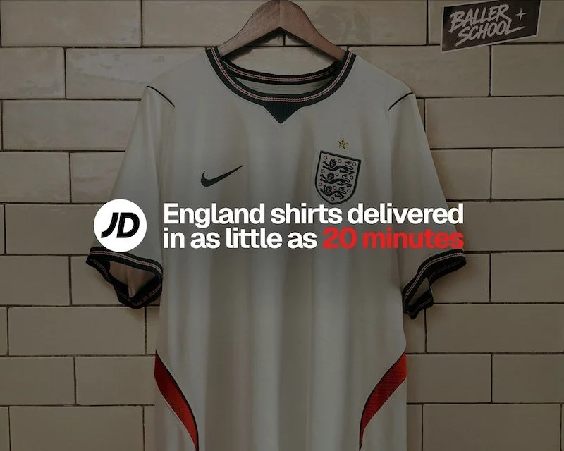JD Sports and Uber Eats launch rapid football shirt deliveries for England Norway clash