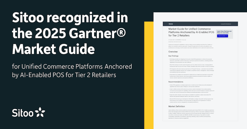 Sitoo reports inclusion within Gartner's 2025 Market Guide for Unified Commerce Platforms